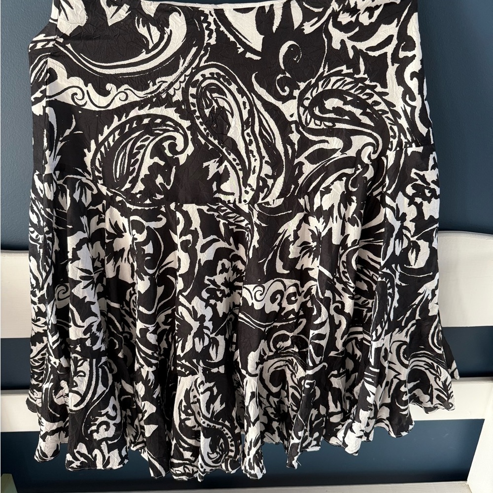 Ralph Lauren Black and White Fit and Flare Mini Skirt - Picture 6 of 10